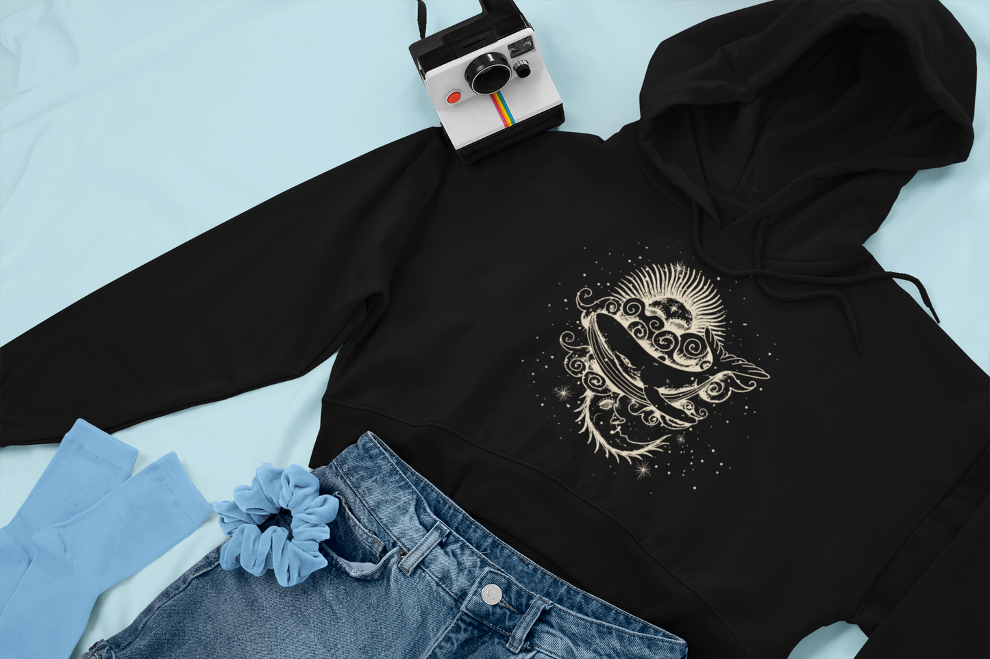 Psy - Whale - Women's Crop Hoodie - Our winter collection is fashion-forward and modern—with a twist. The trendy designs are perfect for edgy, style-conscious customers. Nothing looks more stylish and chic than a well-designed crop hoodie. The soft cotton fabric feels cuddly and warm, so you’ll be both fashionable and comfortable as you strut down the street. And when you wear one of our stylish new designs, you'll stand out in any crowd!