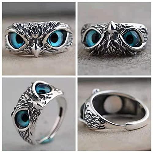 Owl ring (adjustable), metal for men and women(Pack of 2)