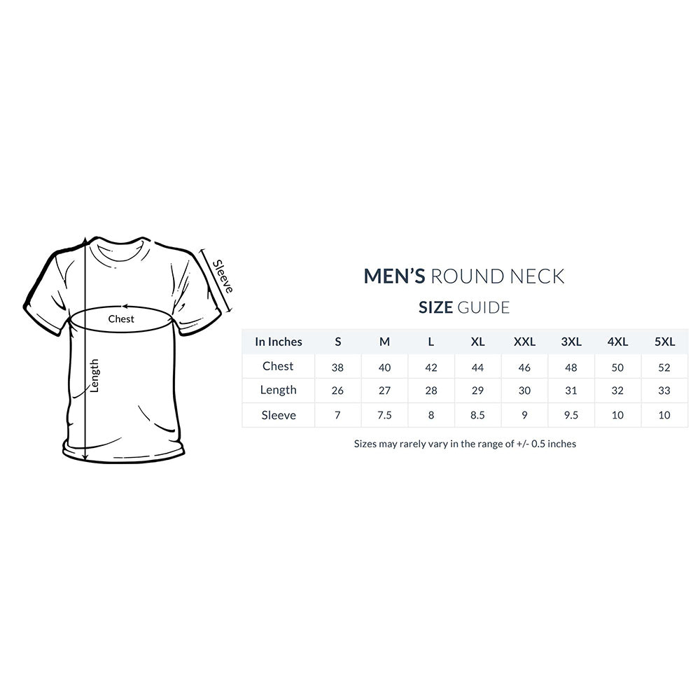 Unboxed Apparel - Men's Round Neck Size Guide