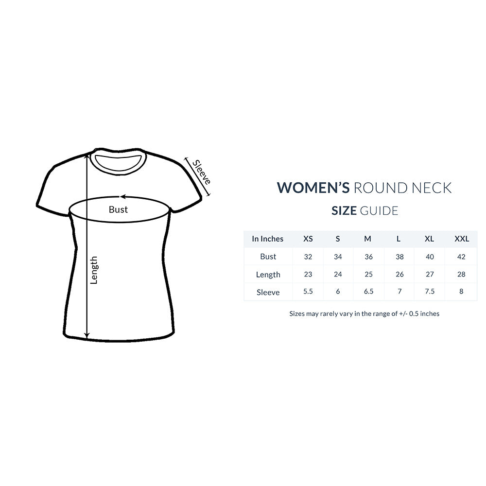 Plan B Is For Loosers - UPSC Aspirant Women's Round Neck T-Shirt - Size Guide